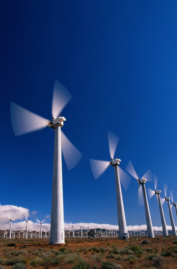 Composite materials used to make wind turbines that resist high winds and extreme climate conditions